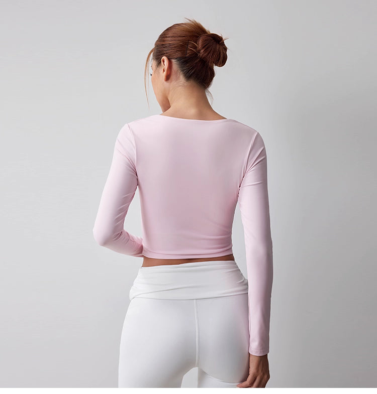 V-Ausschnitt Langarmshirt